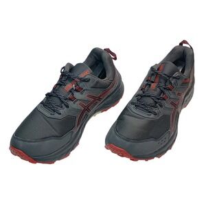 ASICS Gel-Venture 9 Running Shoes Men Size 12 Grey Red Mesh Trail Sneaker